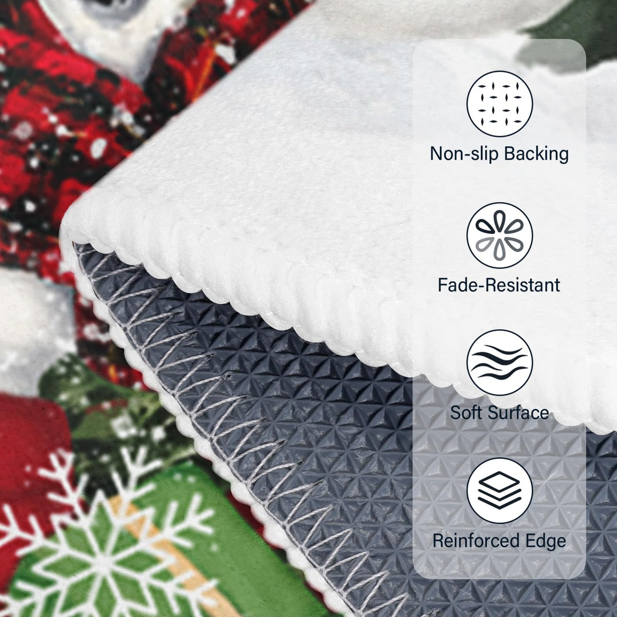 Christmas Round Area Rug 5ft (Gift-snowman Truck / 5' (Round))