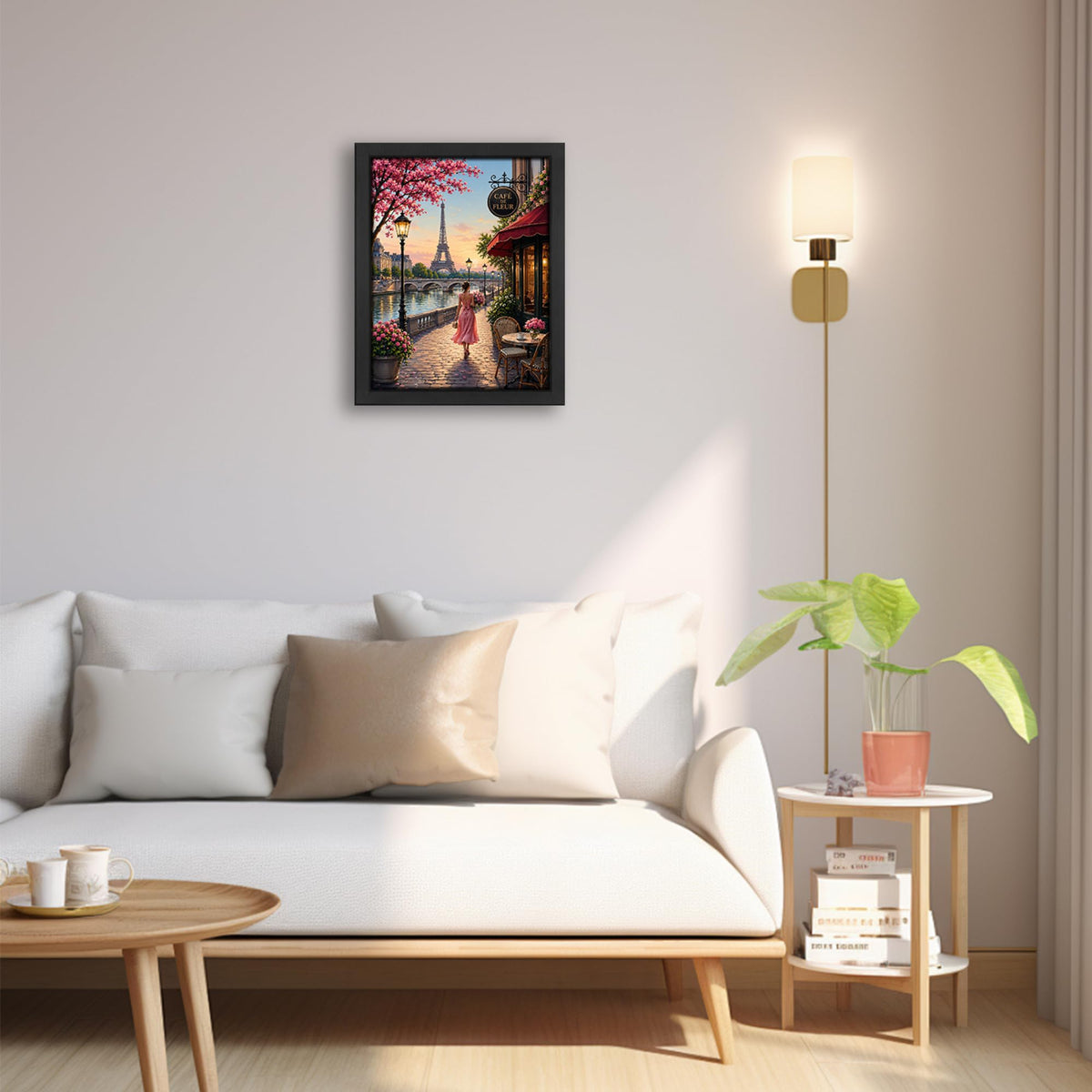 Paris Eiffel Tower Decor Wall Art (Wall Art Framed 21 / 10"L x 8"W)