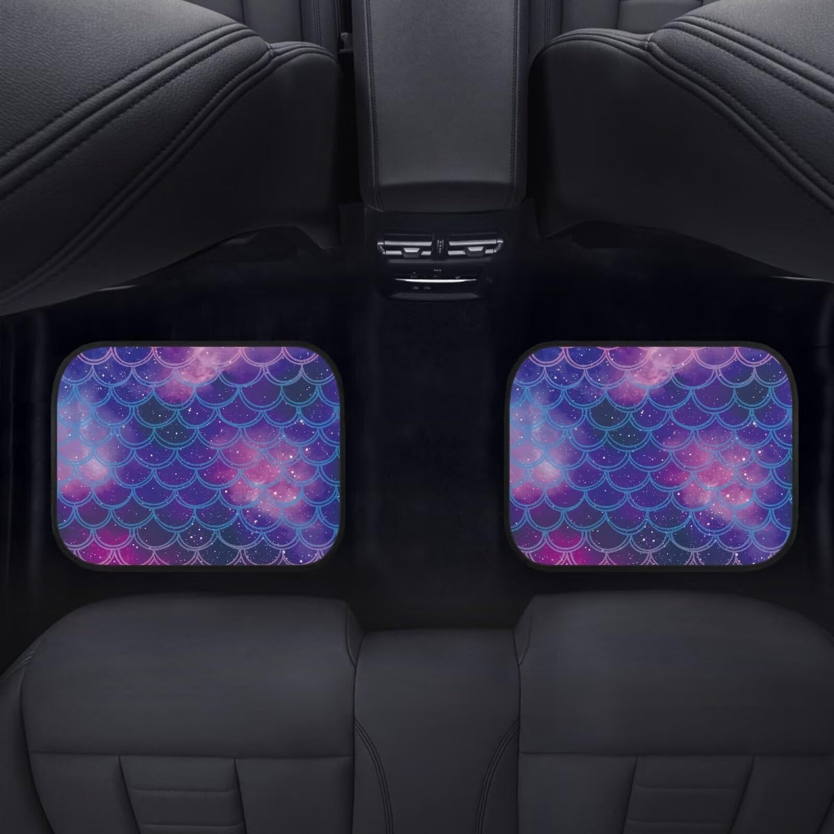 Mermaid Scales Cars Floor Mats Blue Automotive Floor Mats Universal 4 Piece Car Carpet Mat Set Non Slip Rubber Automotive Foot Mat Washable Mermaid Scales Car Accessories (Blue Mermaid Scales)
