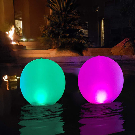 Floating Pool Lights Inflatable Waterproof IP68 Solar Glow Globe (White)
