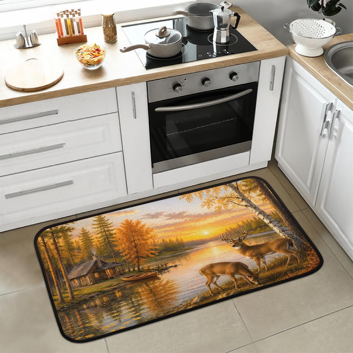 Fall Kitchen Rugs Kitchen Mats Non Slip Floor Mat (Z:e-color 6)