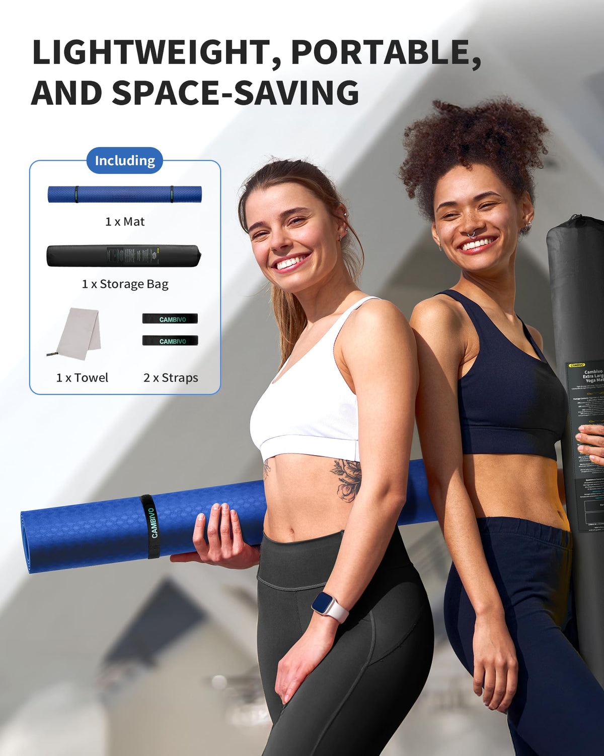 Large Yoga Mat (BLUE / 6mm)