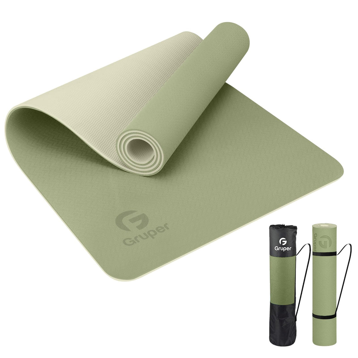 Yoga Mat Non Slip (Army Green / 0.31*24*72 Inches)
