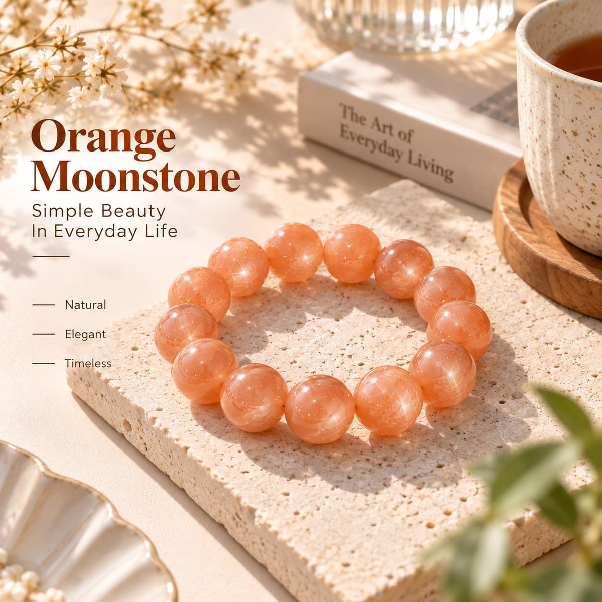 16MM Sunstone Bracelet for Women Men (16MM Sunstone Bracelet)
