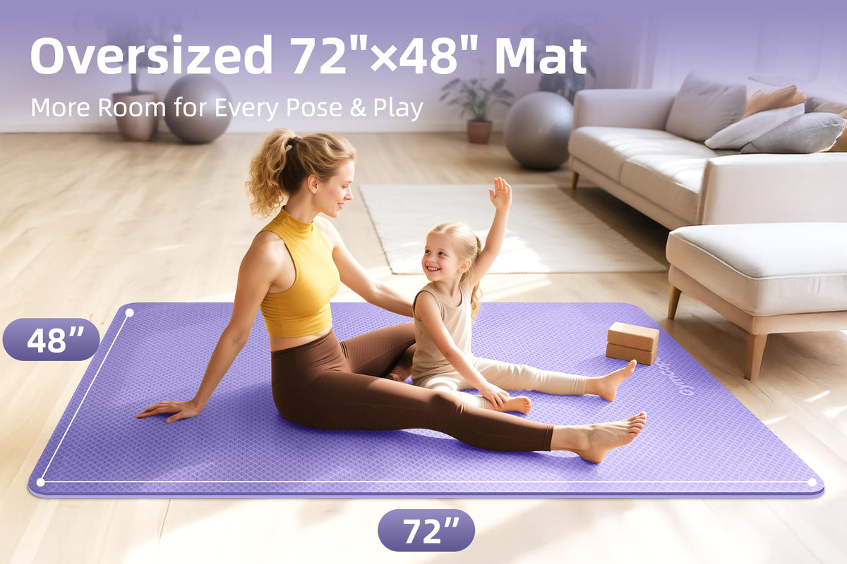 Extra Large Yoga Mat (72x48x1/4inch / Purple)