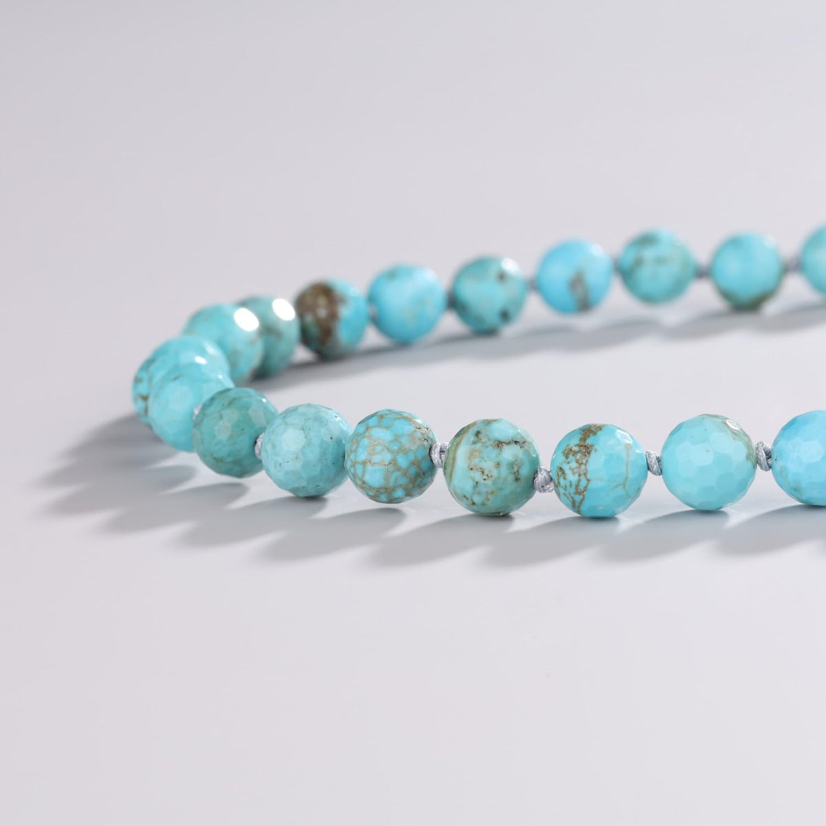 Blue Turquoise Beaded Necklace for Men (Turquoise / 24")