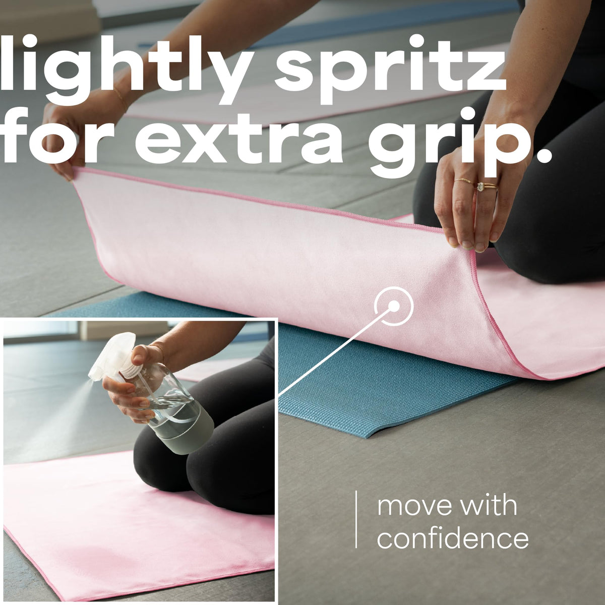 Aura Microfiber Yoga Mat Towel (Pink 2pk)