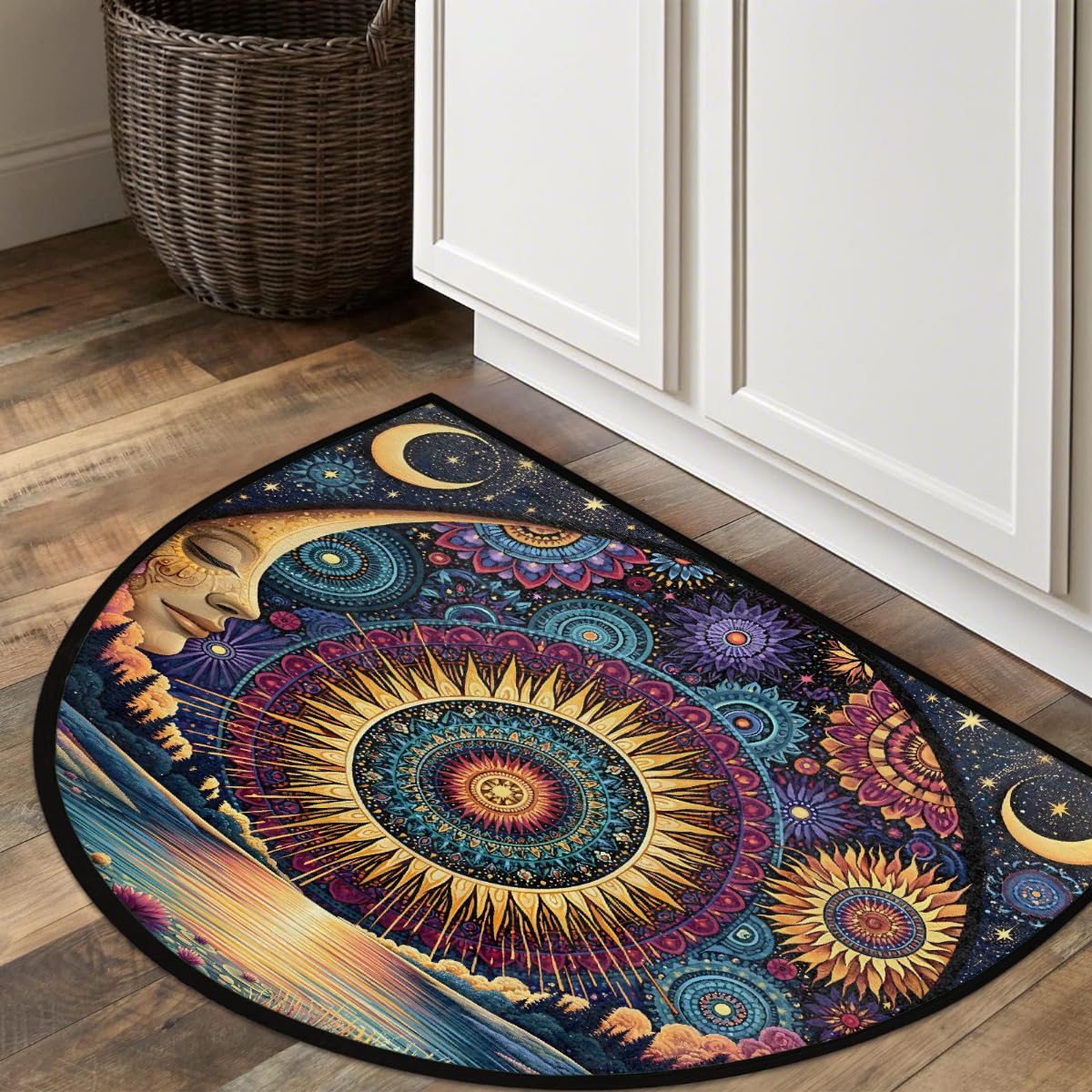 Moon Half Round Door Mat Semi Circle Rug Half Moon Doormat (B:e-39)