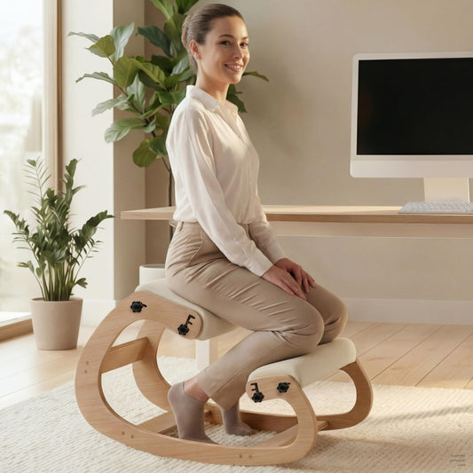 Ergonomic Kneeling Chair with Adjustable Seats (Ivory / Classic)
