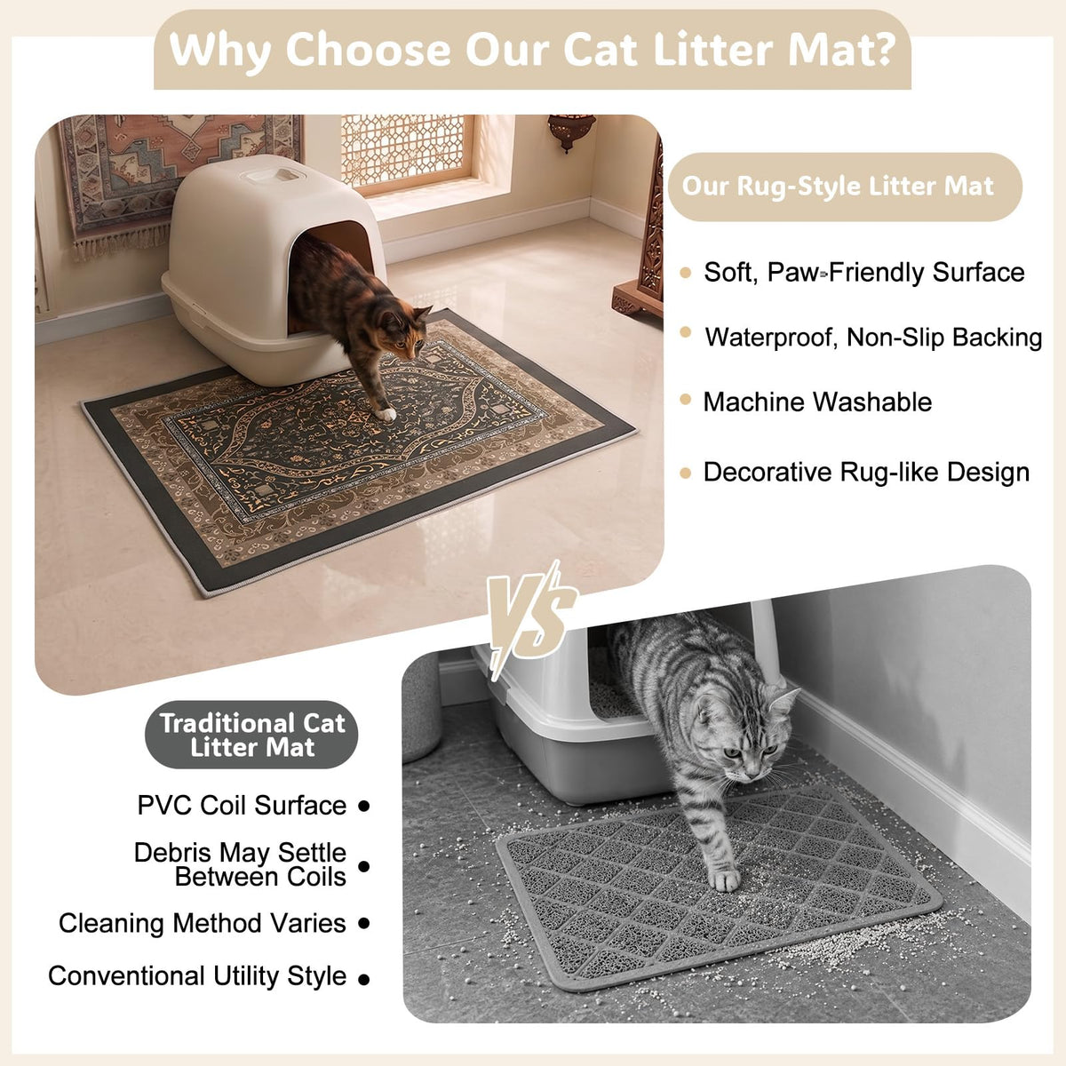 Cat Litter Mat (Bronze-Gold / L(33x22in))