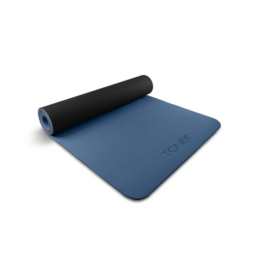 1 4" Yoga Mat (V Pattern / Black/Blue)