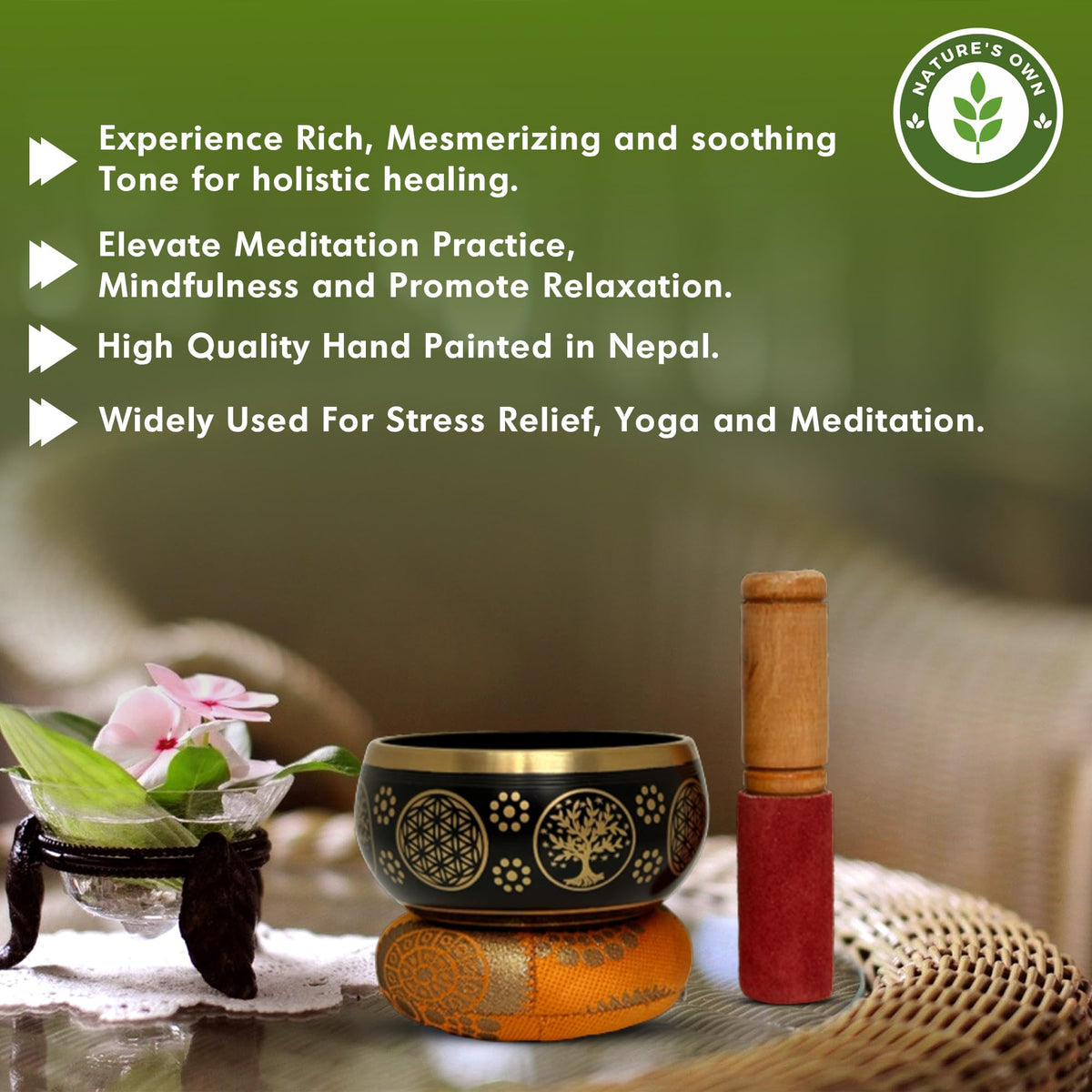 Tibetan Singing Bowl Set (Black)