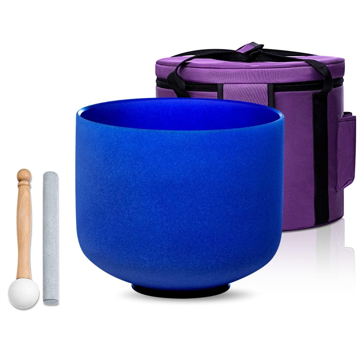 Crystal Singing Bowl 8 in Indigo A Note 432Hz with Carrying Case (Indigo A Note)
