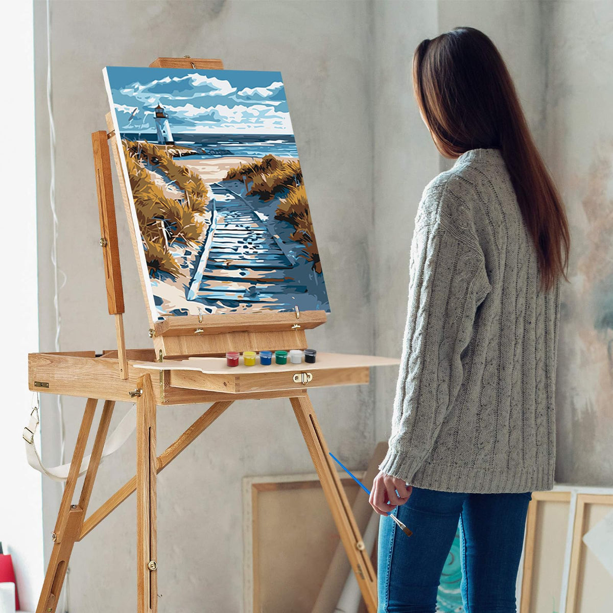 Beach Paint by Numbers Kit for Adults Beginner