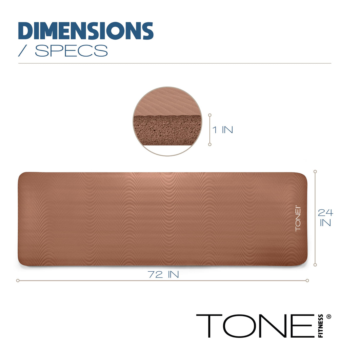 1" Extra Thick Yoga Mat (Wave / Mocha)
