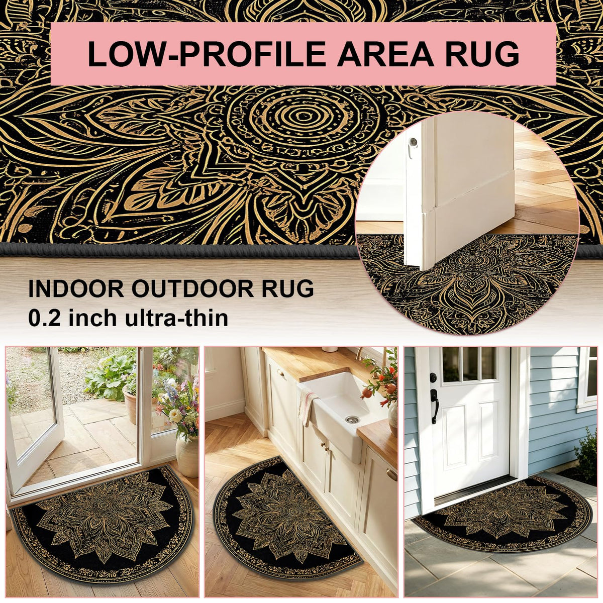 Semicircular Entrance Door Mat 24" x 36" (#36 / 2' x 3' (Semicircular))
