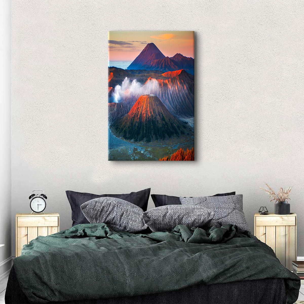 Large Nature Landscape Wall Art Hawaii Volcanoes National Park Canvas Prints Sunset Mountain Painting Poster Travel Adventure Scenery Pictures Modern Canvas Artwork for Living Room Wall Decor 32x48" (48"L x 32"W / Volcano)
