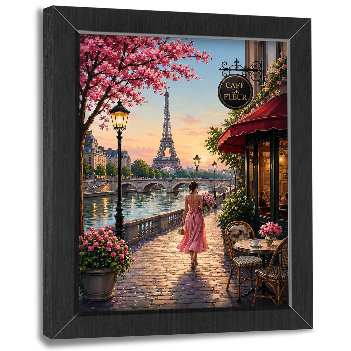 Paris Eiffel Tower Decor Wall Art (Wall Art Framed 21 / 10"L x 8"W)