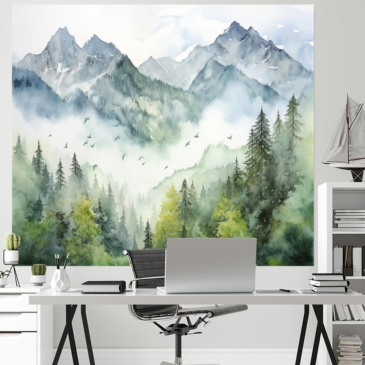Nature Forest Mountain Wall Tapestry for Bedroom (C-Mountain Forest Tapestry / 79"L x 60"W)