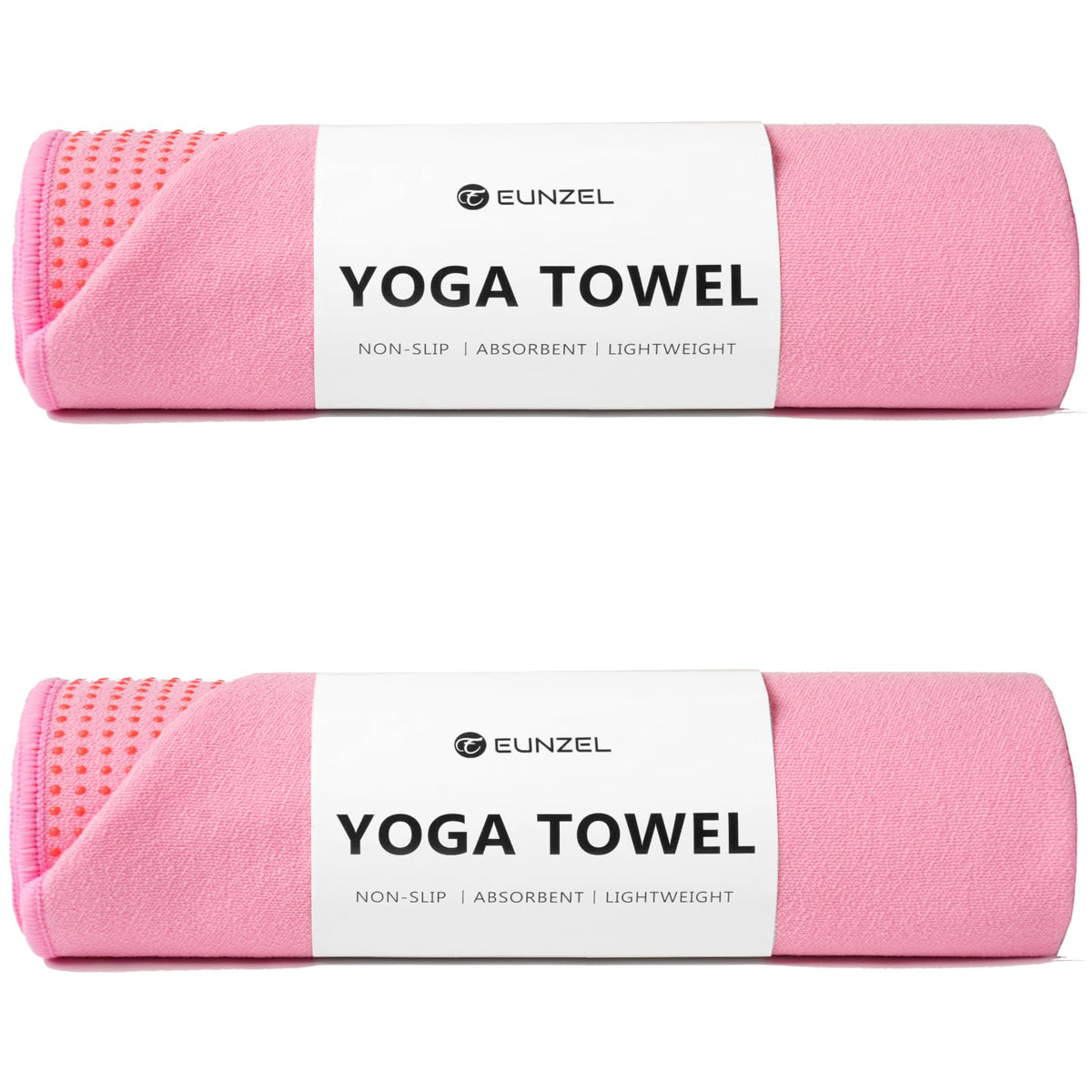 2 Pack Hot Yoga Towel with Grip Dot (Pink)