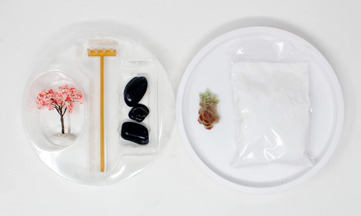 Mini Zen Garden Kit for Desk with Rake (3.2")
