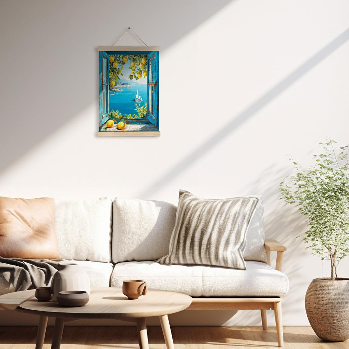 Amalfi Coast Mediterranean Window View Wall Art Decor (Coast Mediterranean Window View Wall Art)