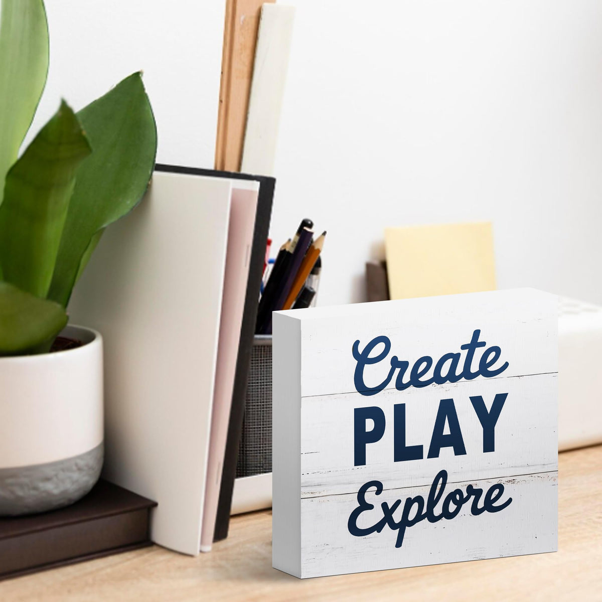 Playroom Desk Decor Signage for Kids Room Nook Corner Classroom (Charcoal)