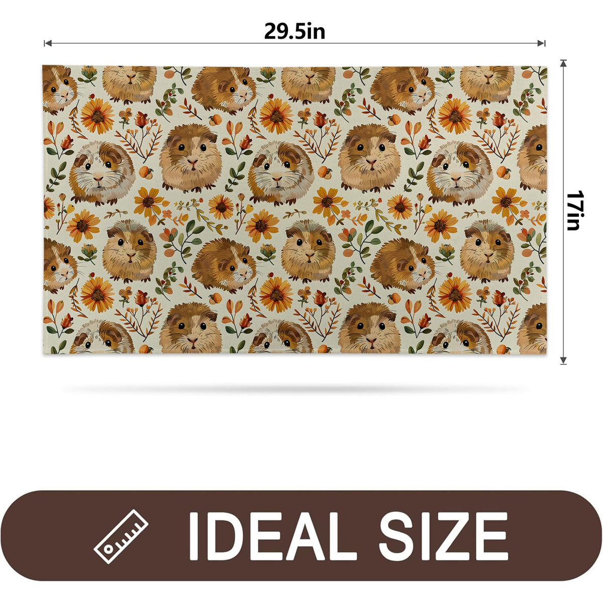Cute Guinea Pig Floral Doormat Rug for Entryway (Cute Guinea Pig Floral)