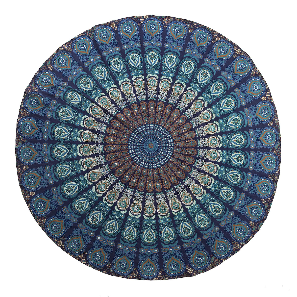 Round Tapestry Wall Hanging Ombre Hippie Mandala Bohemian Hippy Intricate Indian Tapestries Tablecloth 70 Inches (Neavy Blue / 70"L x 70"W)