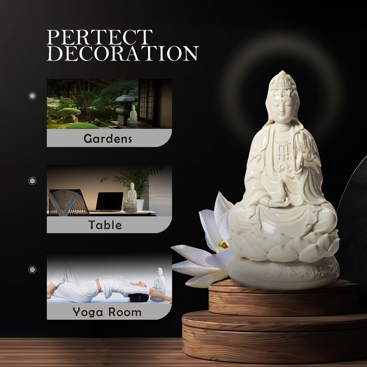 Porcelain Guan Yin Statue (White / Small)