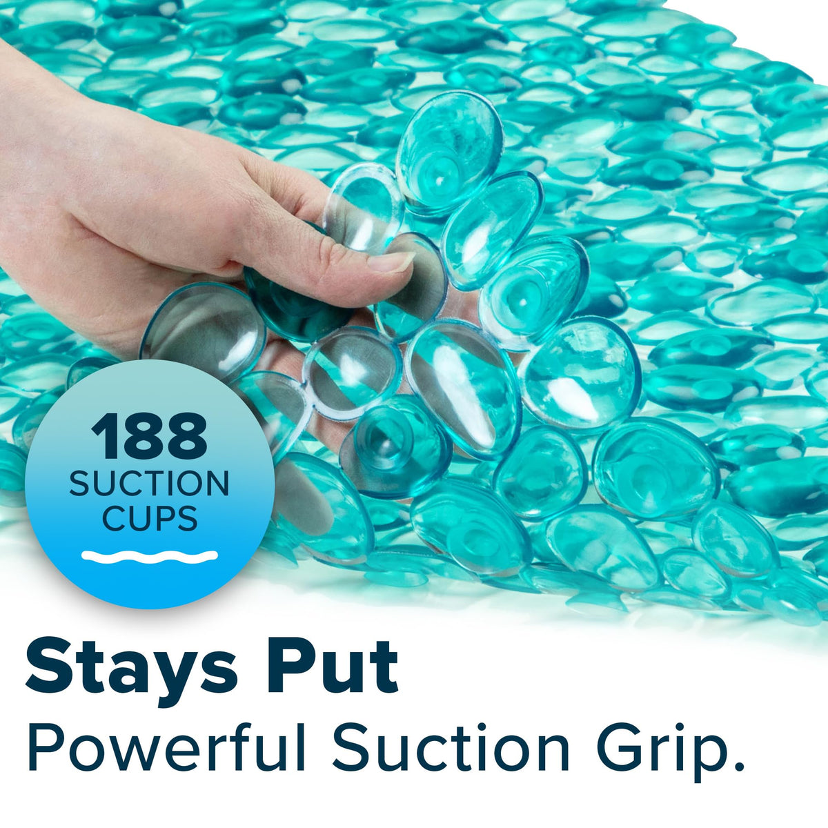 38"x17" Pebble Non Slip Mat for Bath & Shower (Aqua)