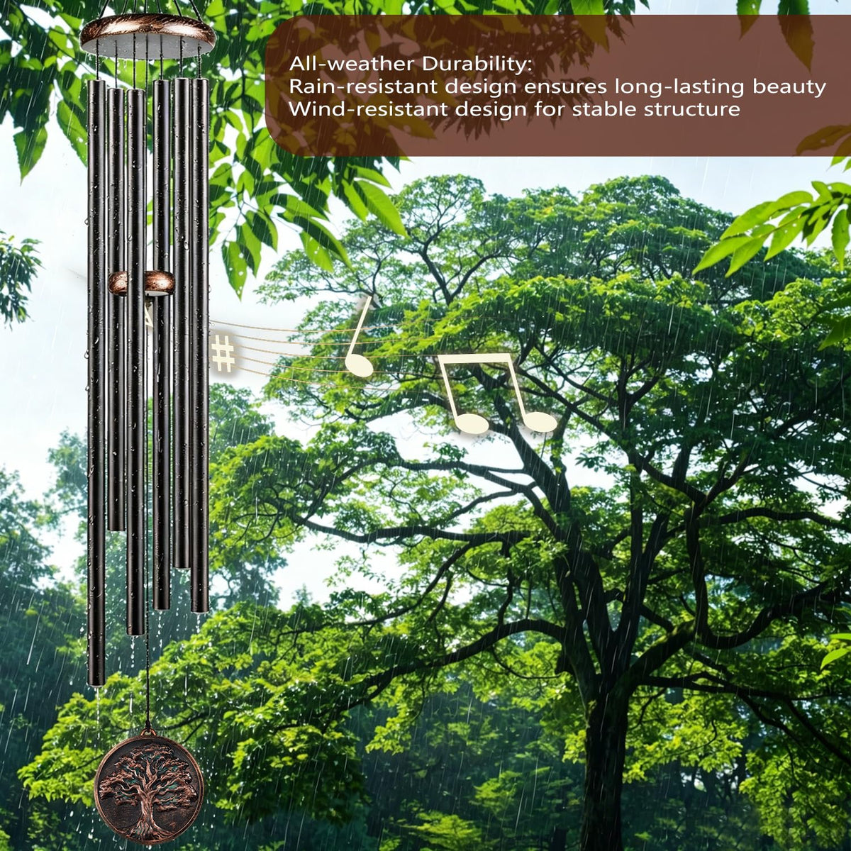 60” Large Wind Chimes for Outside (60" Tree of Life)