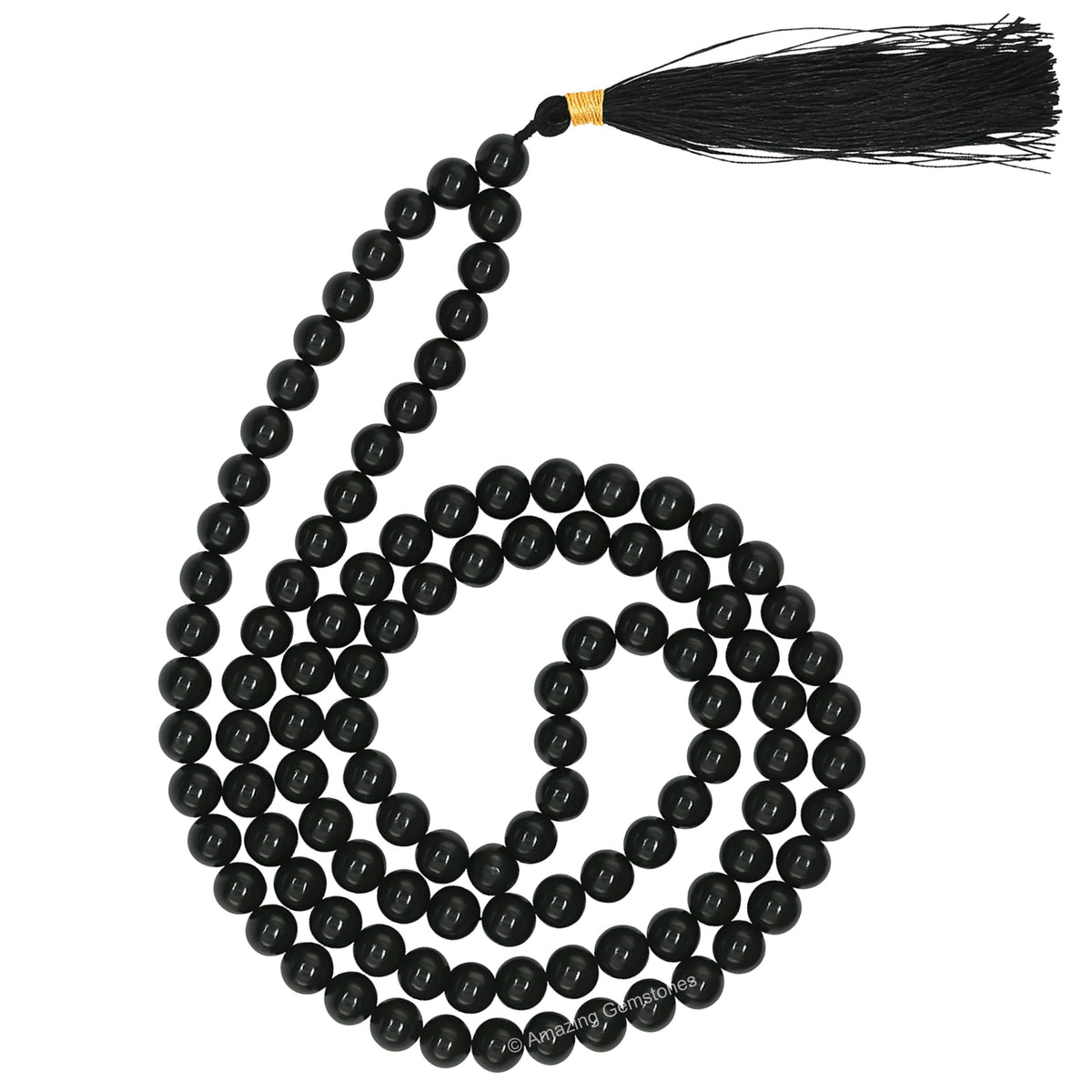 Black Tourmaline Mala Beads (Black Tourmaline / Plain)