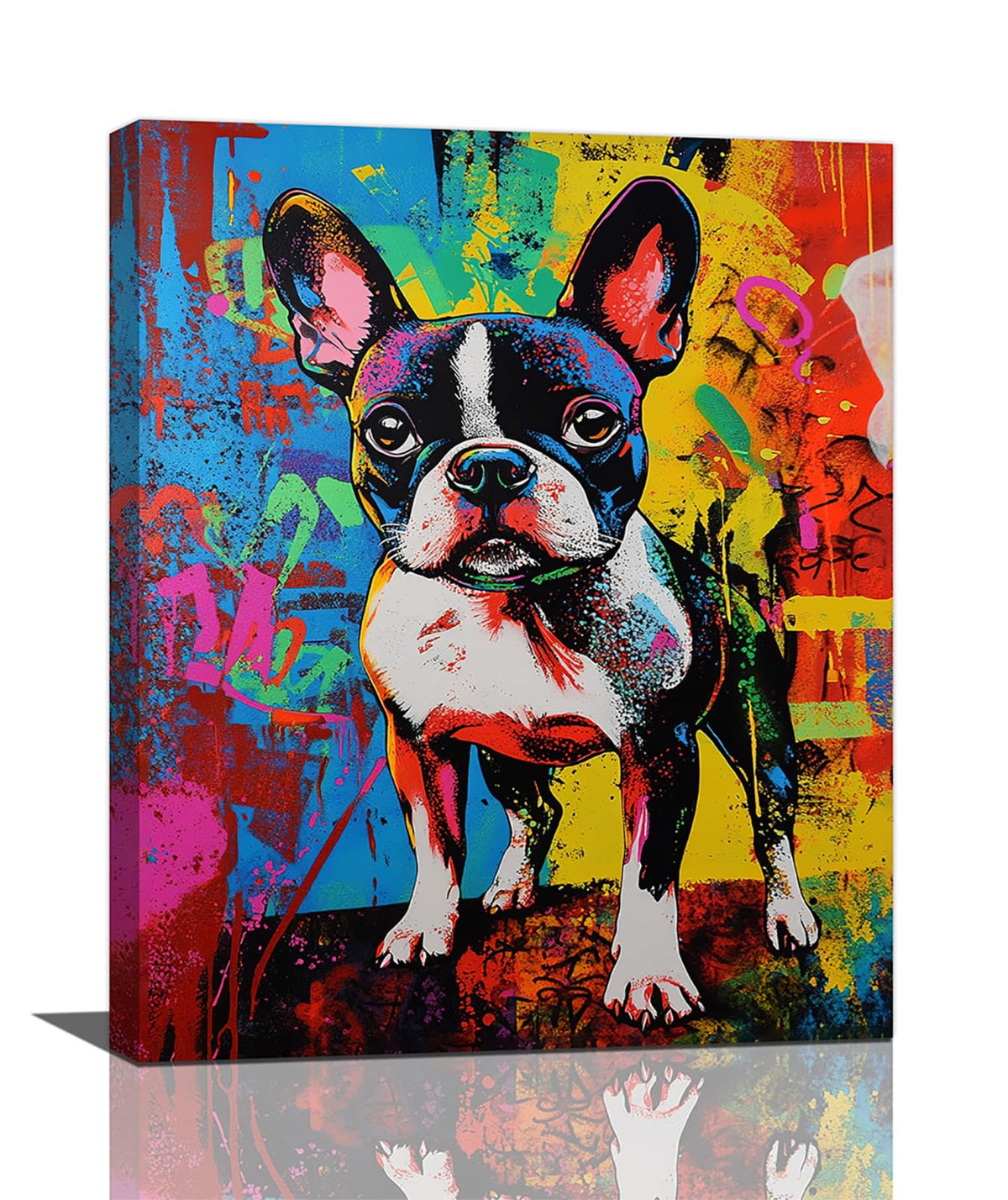Banksy Wall Art (Boston Terrier / 16L" x 20W")