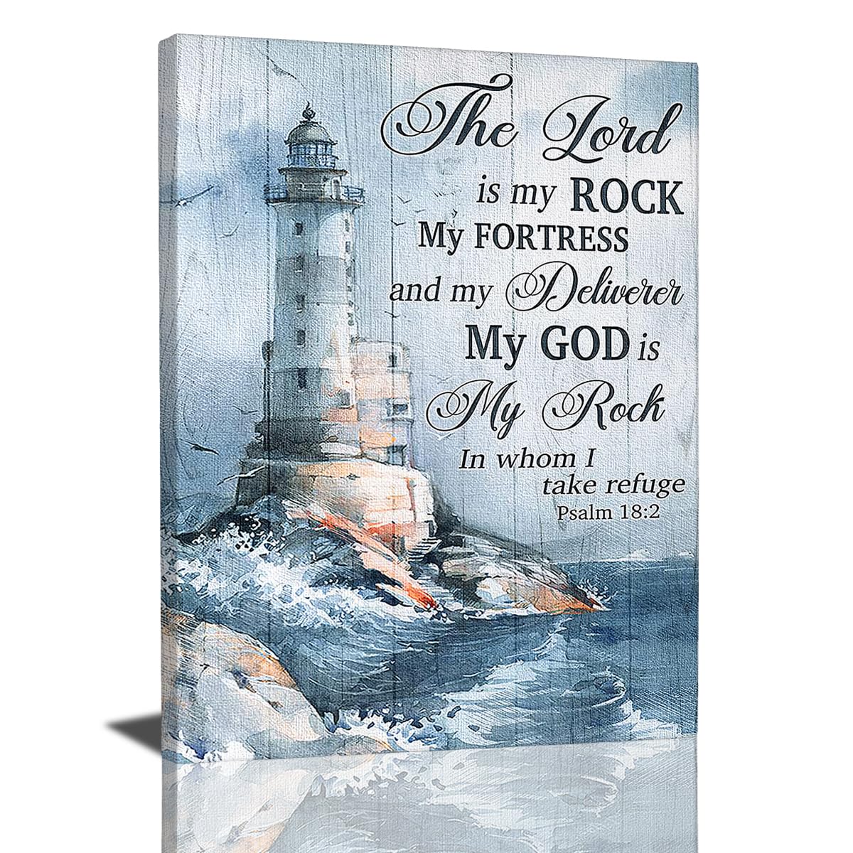 Ocean Lighthouse Wall Art Christian Psalm Bible Quotes Wall Decor Rustic Coastal Nautical Pictures Religious Motivational Canvas Prints Framed Modern Artwork For Living Room Bedroom Bathroom 16"x24" (Lighthouse 2 / 24"L x 16"W)