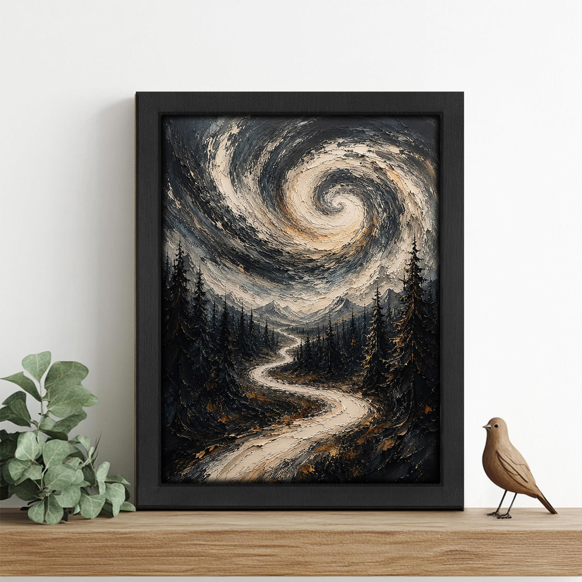 Abstract Forest Decor Wall Art (Wall Art Framed 23 / 20"L x 16"W)