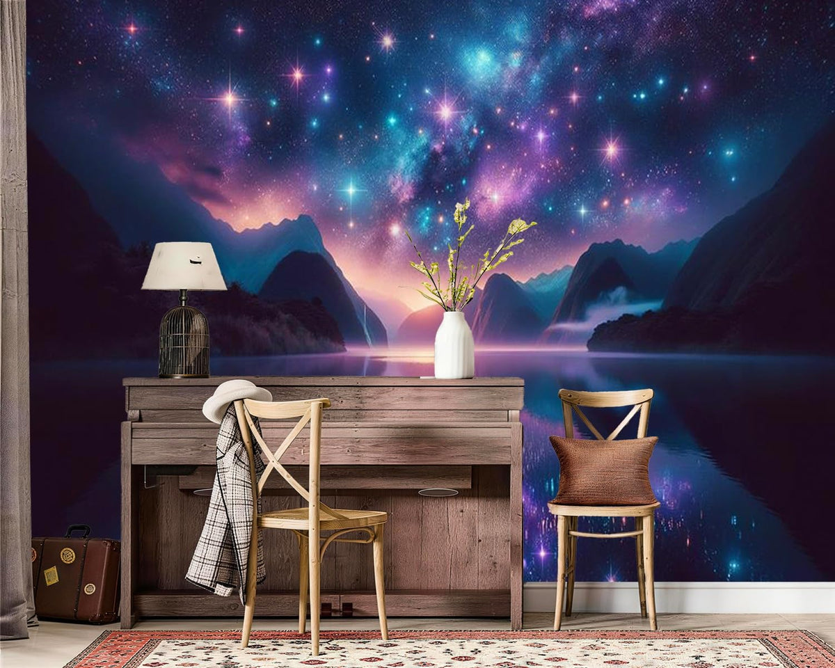 Peel and Stick Wall Mural Wallpaper Night Sky 160"×108" Decor G20 (G20 / 160" x 108")