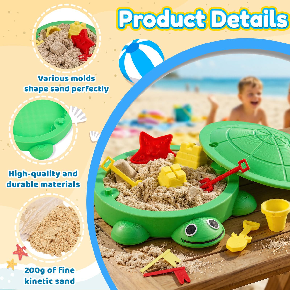7.1 in Desktop Turtle Sandbox with Lid (Turtle)