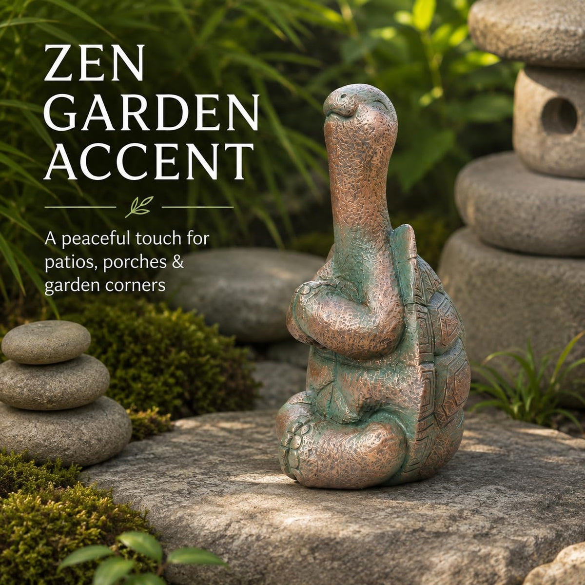 Meditation decor garden turtle outdoor Statue (11.5in Zen Turtle)