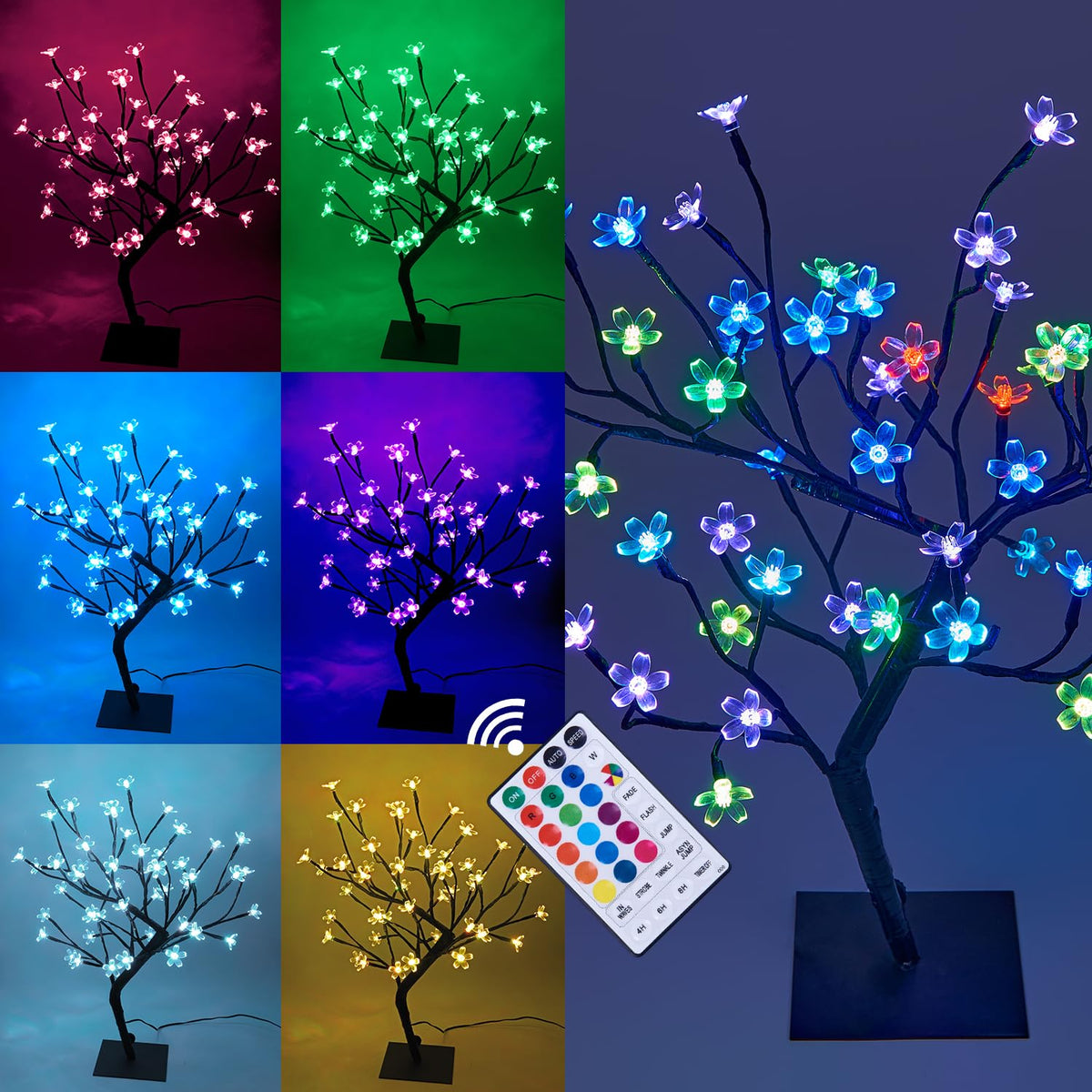 18 Inch Cherry Blossom Bonsai Tree (RGB (Red, Green, Blue))