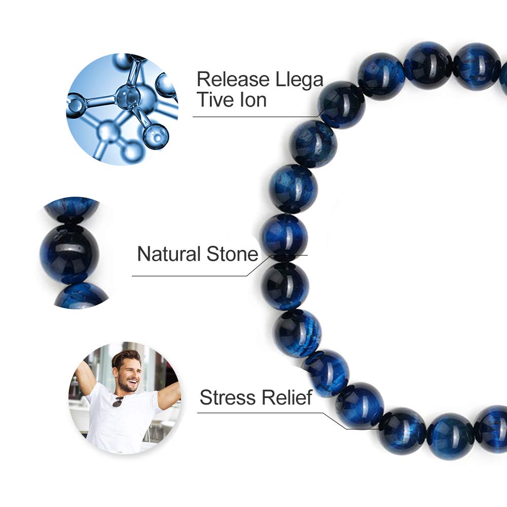 Gifts for Men (Blue Tiger Eye Bracelet)