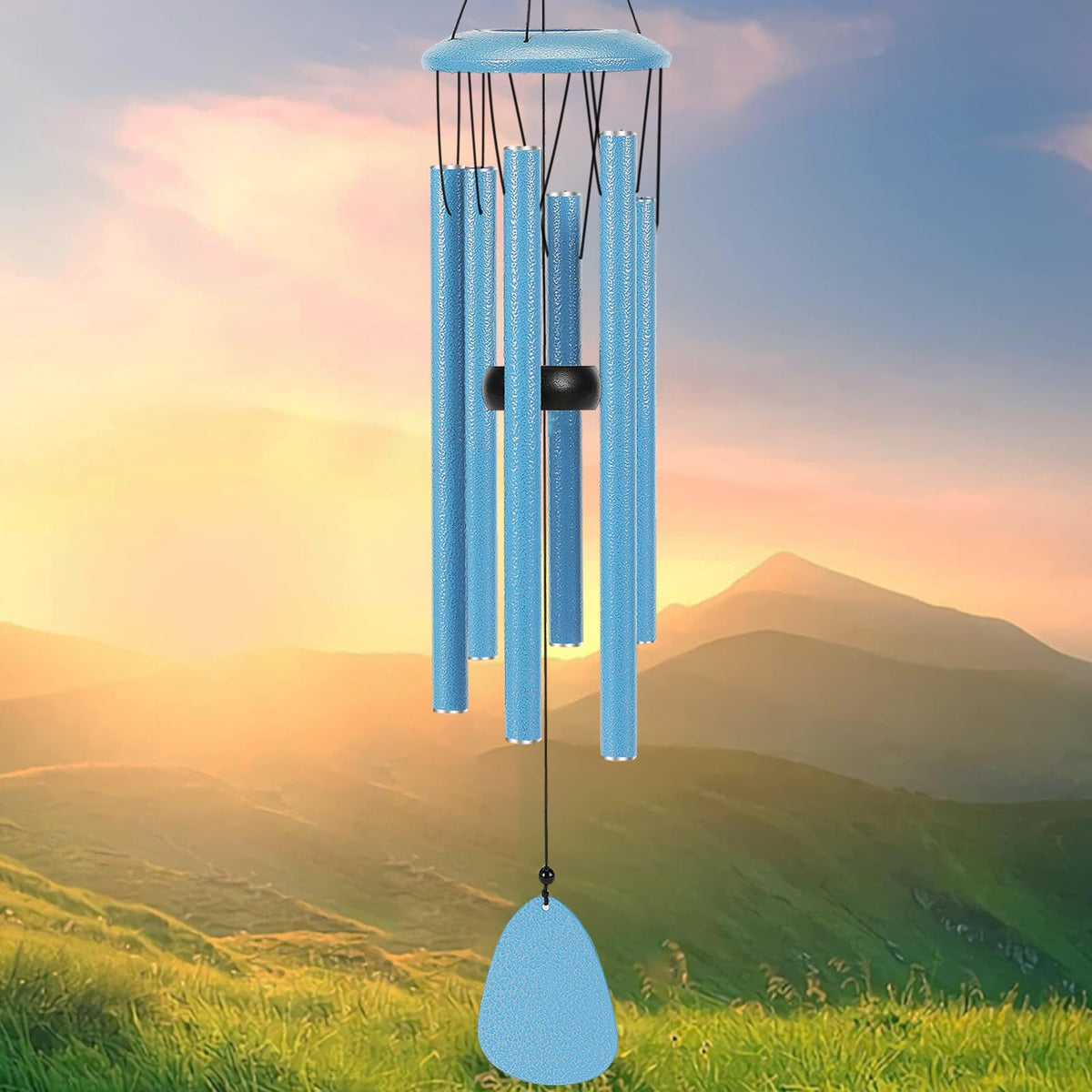 Aluminium Wind Chimes 26 Inches to Create a Zen Atmosphere Suitable for Outdoor (Blue / Classic 26")