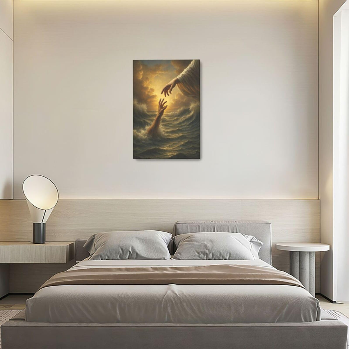 Jesus Wall Art Christian The Hand of God Wall Decor Religious Bible Canvas Paintings Pictures Christ Prints Artwork Framed Decorations For Church Prayer Room Bedroom Living Room Gifts 16" x 24" (Jesus / 24"L x 16"W)