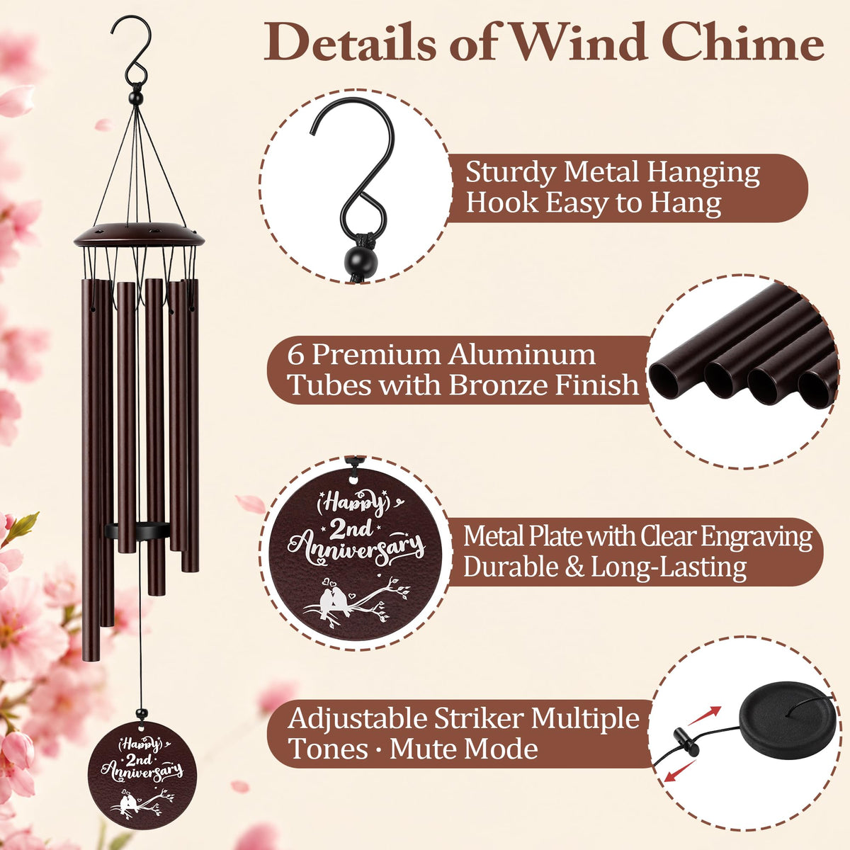 2nd Anniversary Wind Chimes (2nd Anniversary Chime)