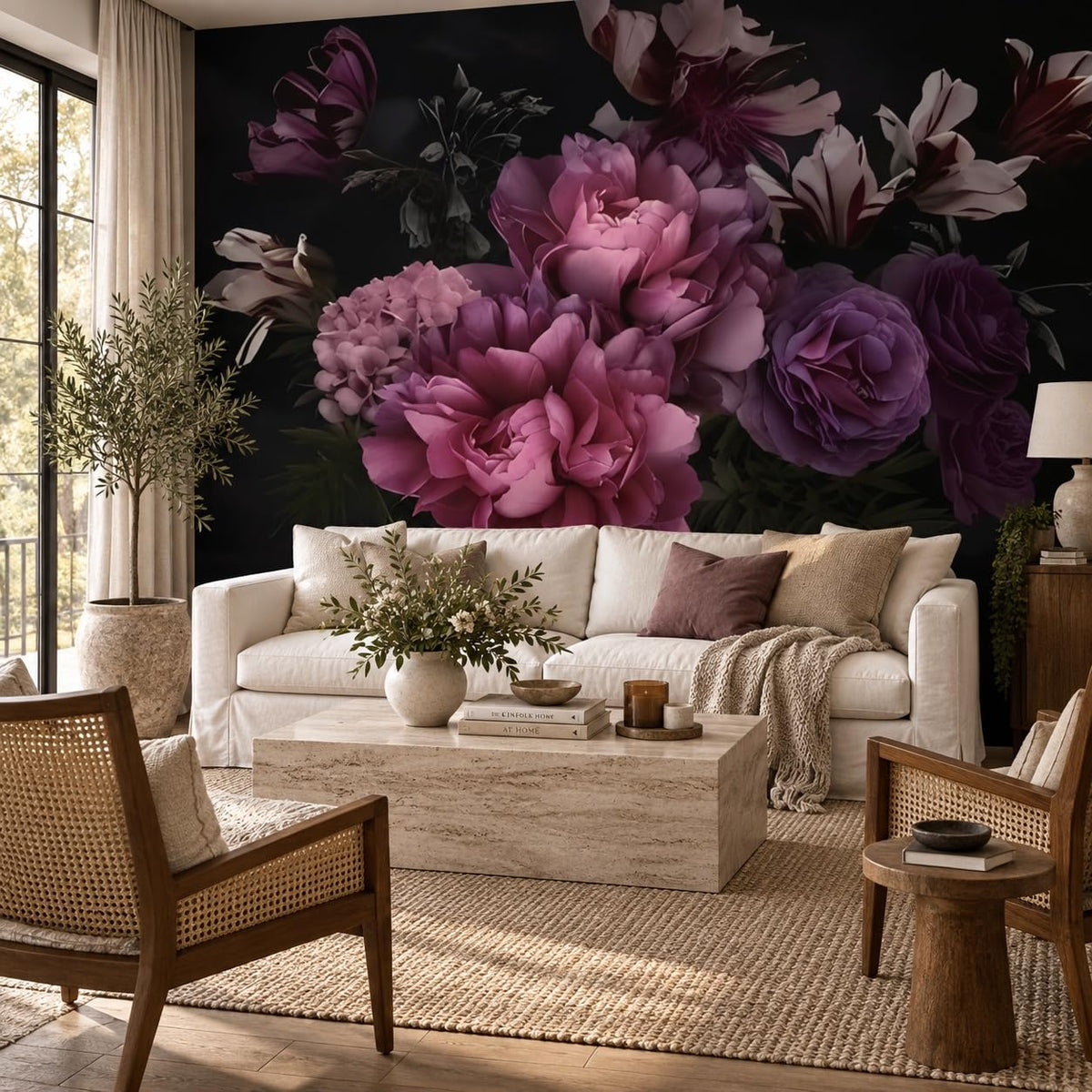 Peel Stick Wall Mural Wallpaper Floral 137"x96" Decor A06 (A06 / 137" x 96")