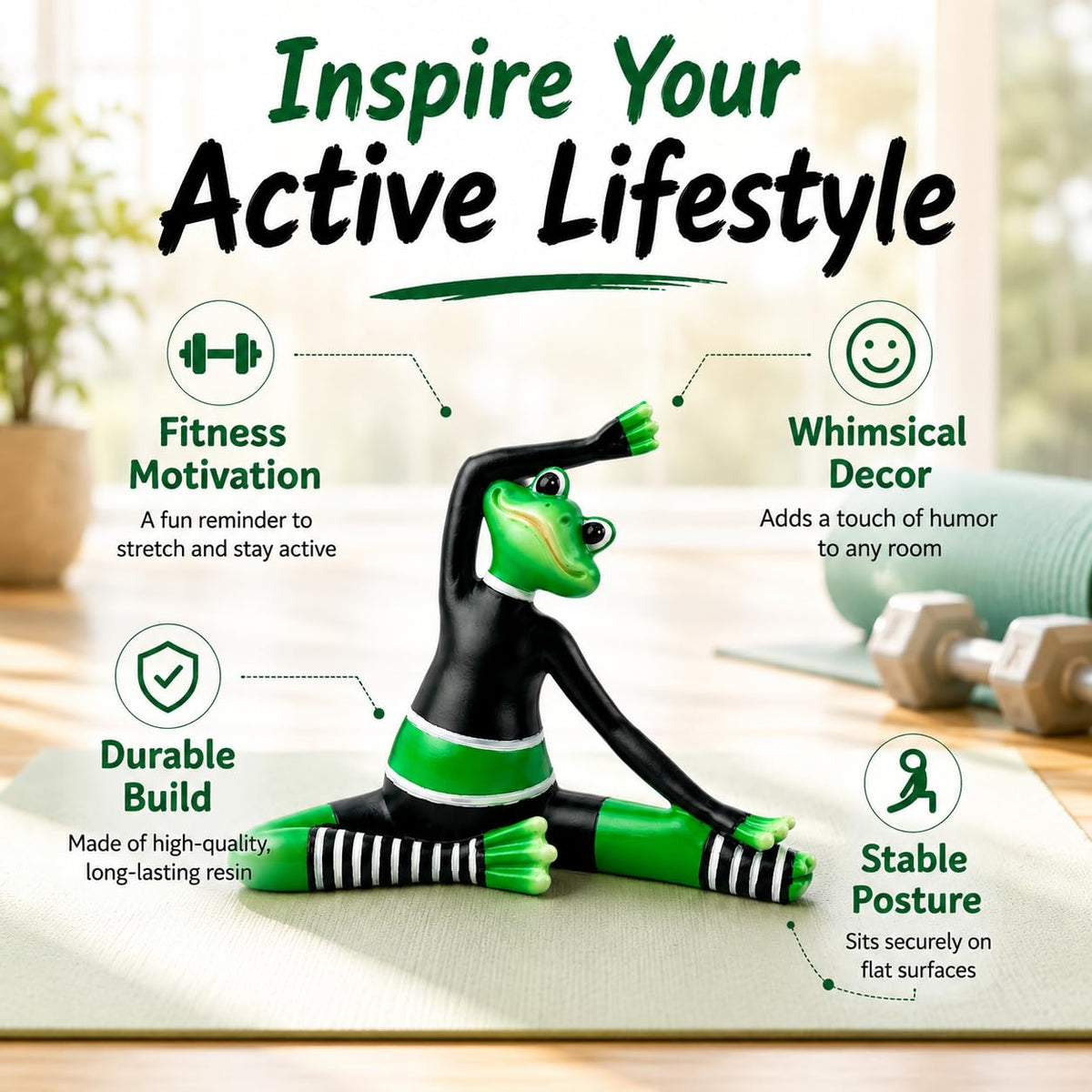 Funny Yoga Frog Statue Zen Animal Figurine (Yoga)