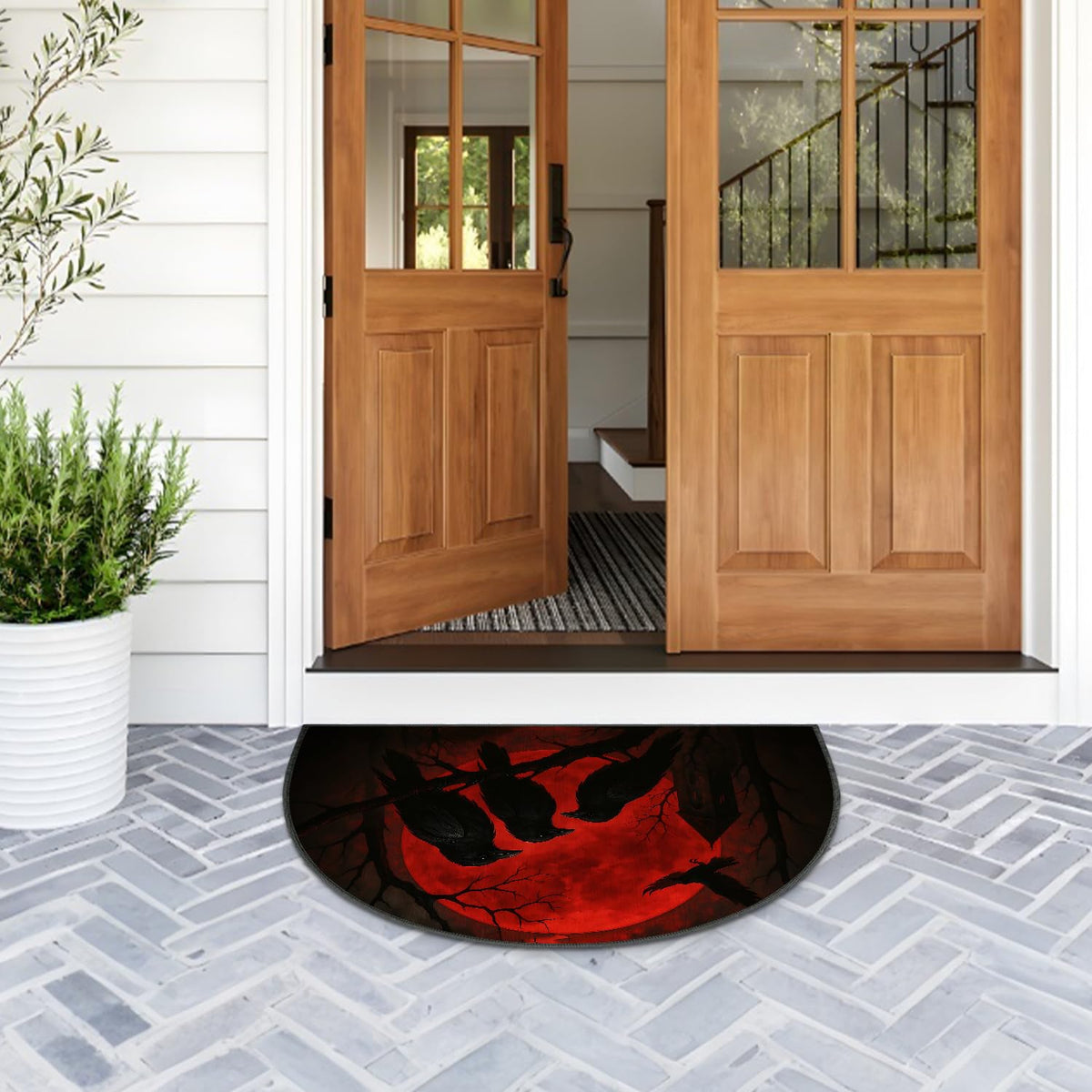 Halloween Semicircular Entrance Door Mat 24" x 36" (#33 / 2' x 3' (Semicircular))