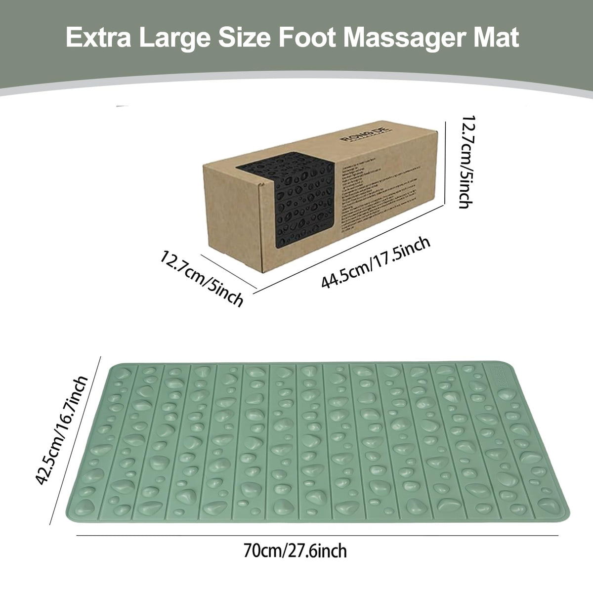 Portable Feet Acupressure Mat (Green - Large)