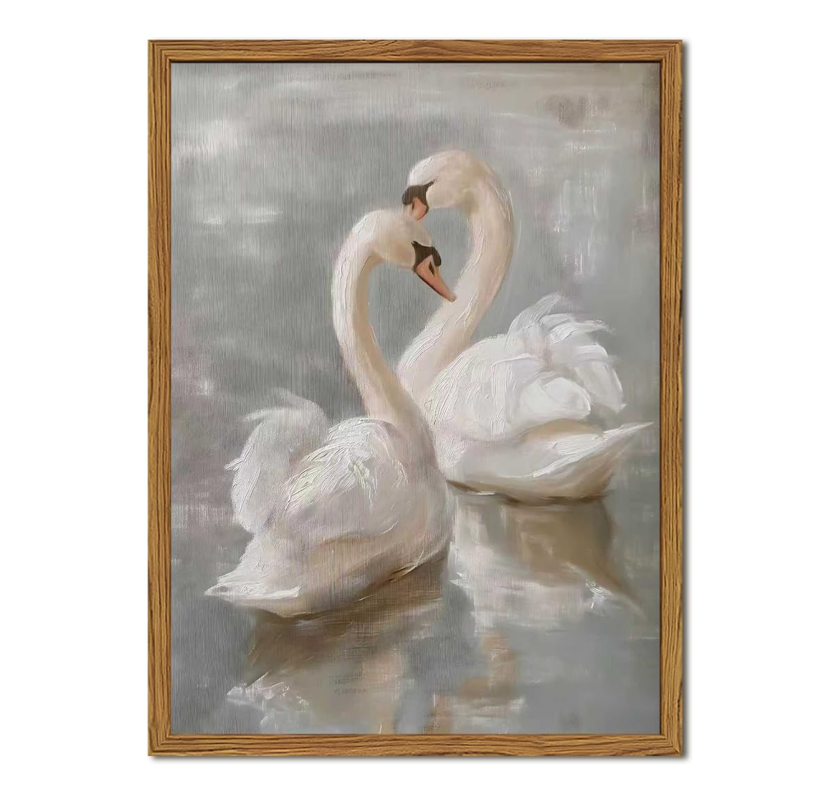 Framed Vintage Swan Canvas Wall Art (Swan / 16"L x 12"W)