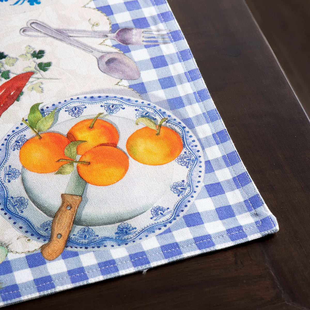 Placemats Set of 4 Reusable 100% Cotton (123 - Gourmand / 13" X 19" (Pack of 4))